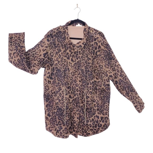 Leopard Print Plus Anorak Style Jacket NWOT - Picture 2 of 7